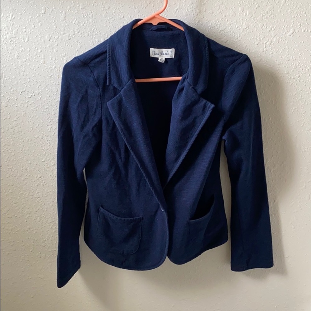 Navy blue blazer.